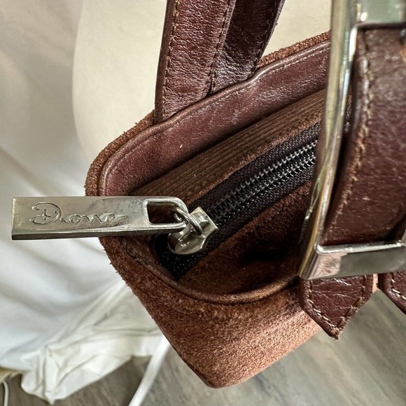 Alexis David Brown Boho Corduroy Suede Handbag Purse Small Y2K Grunge Shoulder B - Picture 6 of 14